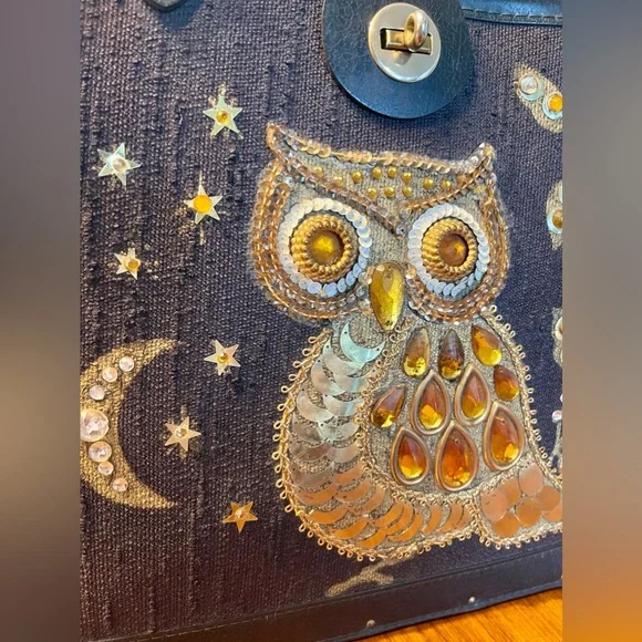 1960’s Vintage Enid Collins style Owl Jeweled Handbag - Picture 9 of 10